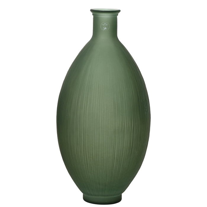 Kaemingk Green Matt Glass Vase Recycled (59cm)