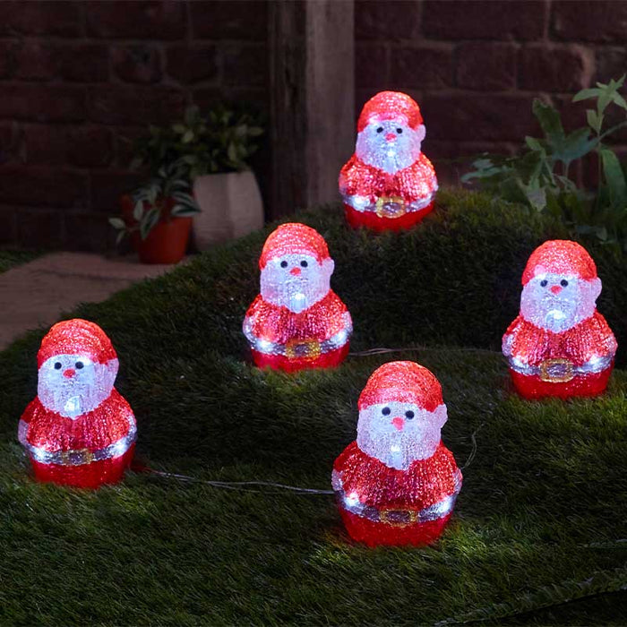 Smart Garden Inlit Ice Santas - Set Of 5