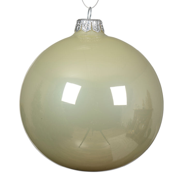 Kaemingk White Mint Baubles Glass (8cm)