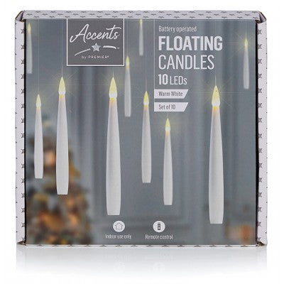 Premier White Floating Candle (15cm) - Set Of 10