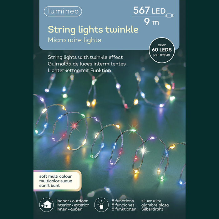 Kaemingk Micro LED Soft Muti-Colour Twinkle Extra Denset (900cm)