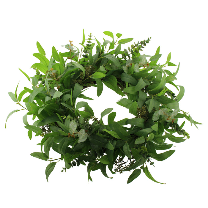 Sage Decor 54cm Mixed Foliage Wreath Green