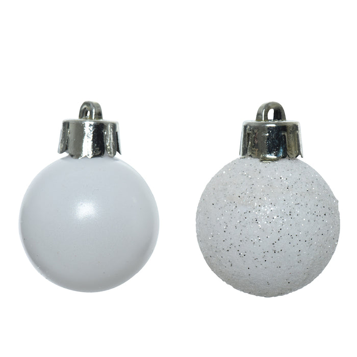 Kaemingk Winter White Shatterproof Baubles Mix (3cm)