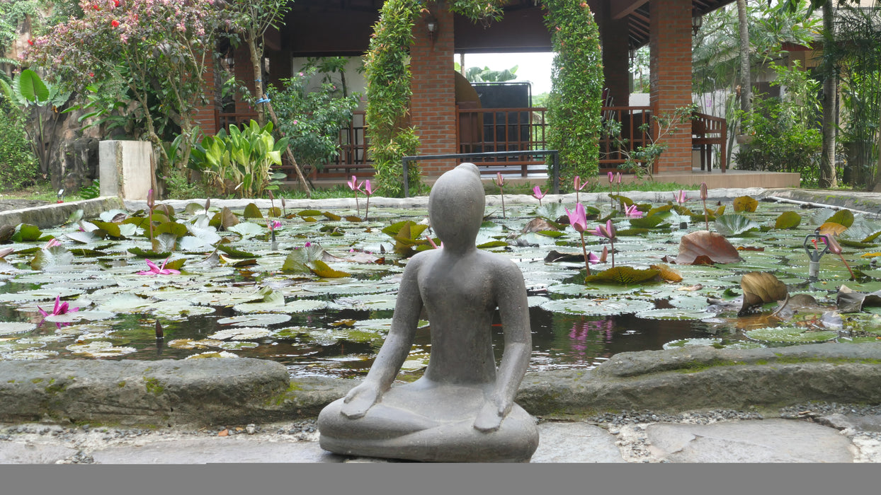 Woman in Yoga Position Seated 30cm Cast Stone