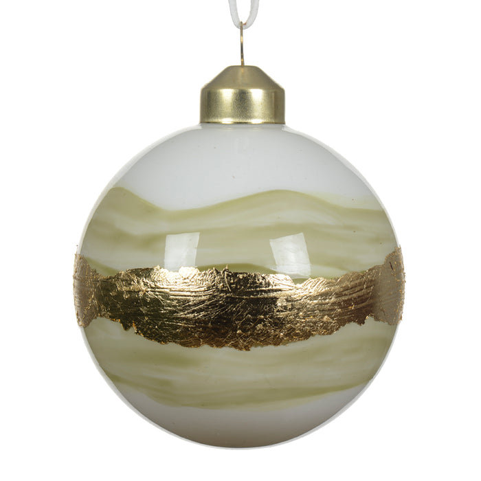 Kaemingk Golden Colourflow Bauble Glass Opaque (8cm)