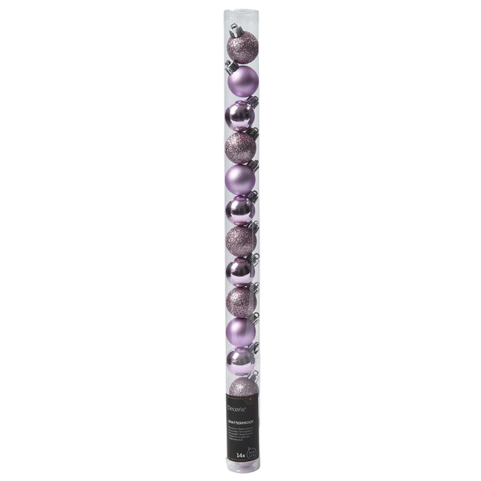 Kaemingk Lilac Breeze Shatterproof Baubles (3cm)