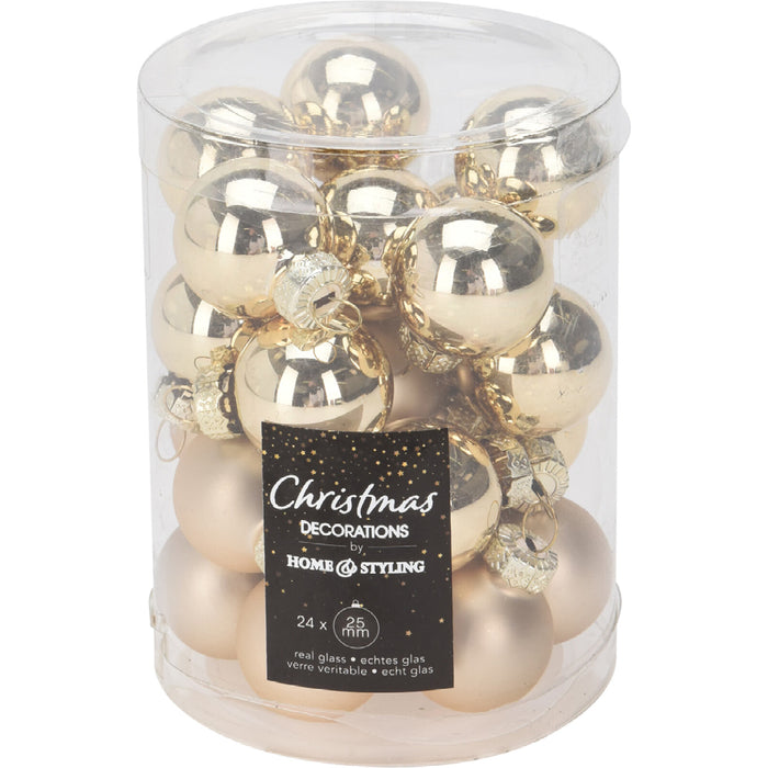 Koopman Gold Xmas Ball (25Mm) Set Of 24