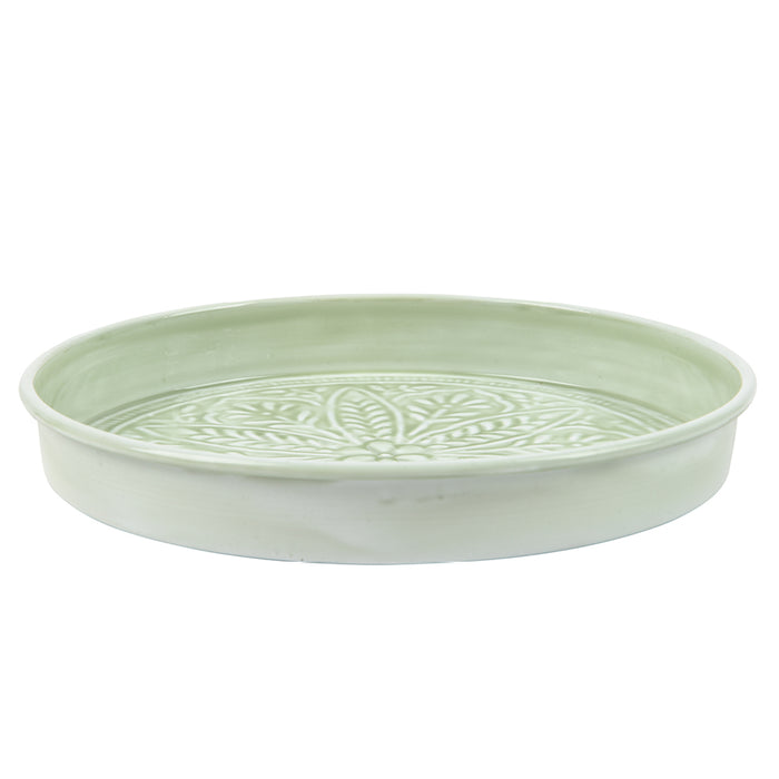 Kaemingk Light Green Plate Iron Enamel (32cm)