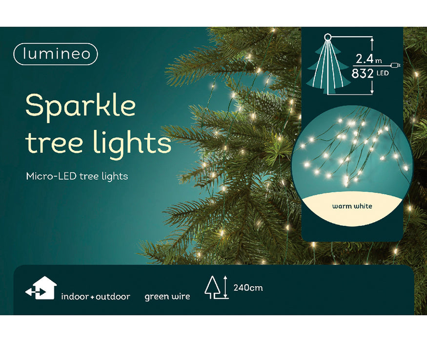 Kaemingk Micro Led Warm Green Tree Bunch Lights  (240cm)