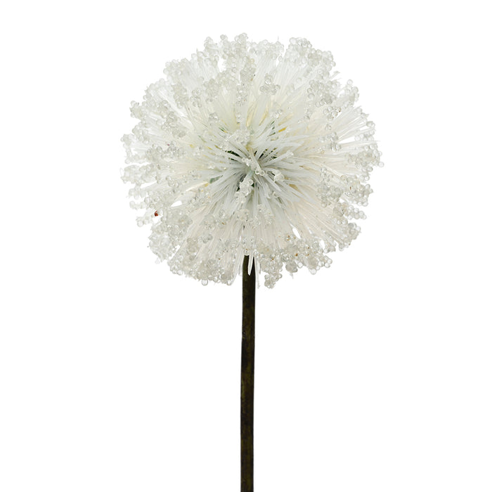 Kaemingk White Pom-Pom Flower Stem (65cm)