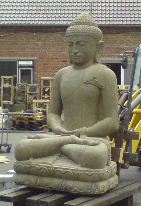 Buddha Seated 2m Natural Green Riverstone