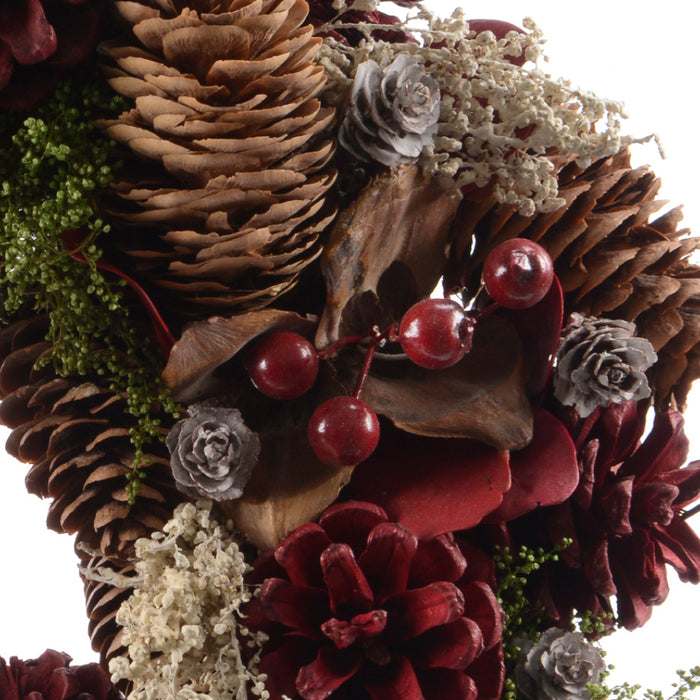 Kaemingk  Pinecone Red Berries Wreath (33cm)