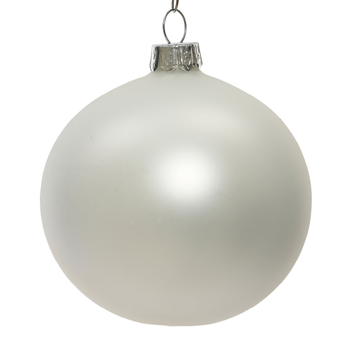 Kaemingk Winter White Matt Baubles Glass (8cm)