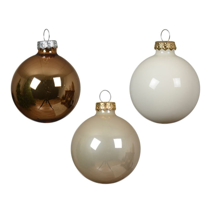 Kaemingk Pearl Bauble Glass Shiny, Enamel Set (6cm)