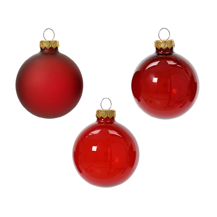 Kaemingk Christmas Red Bauble Glass Set (6cm)