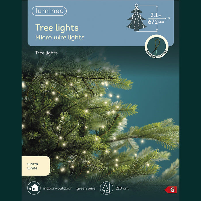 Kaemingk Micro Led Warm Green Tree Bunch Lights (210cm)