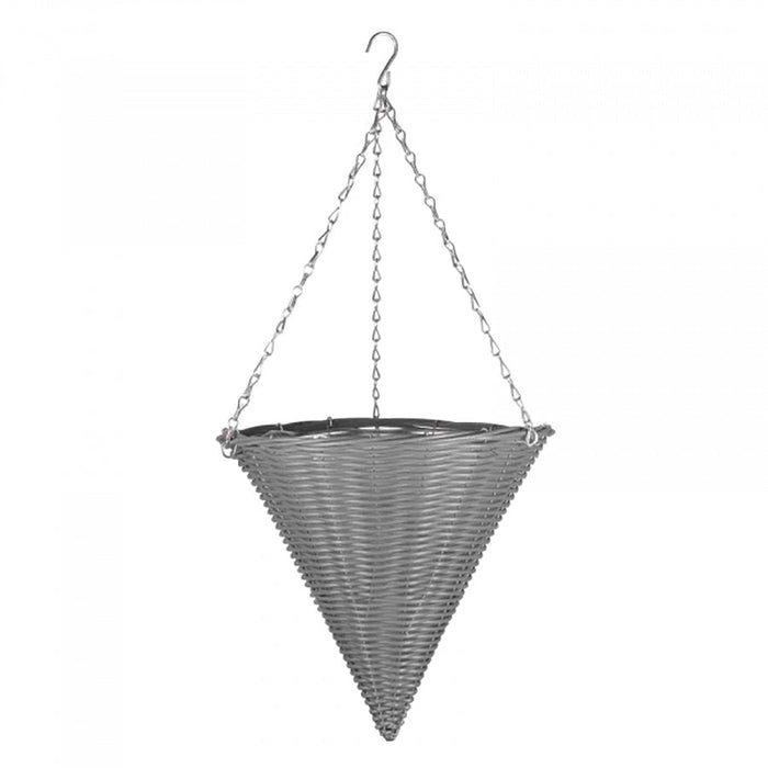 SmartGarden 14'' Slate Faux Rattan Cone