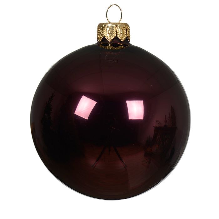 Kaemingk Shiny Maroon Baubles Glass (8cm)