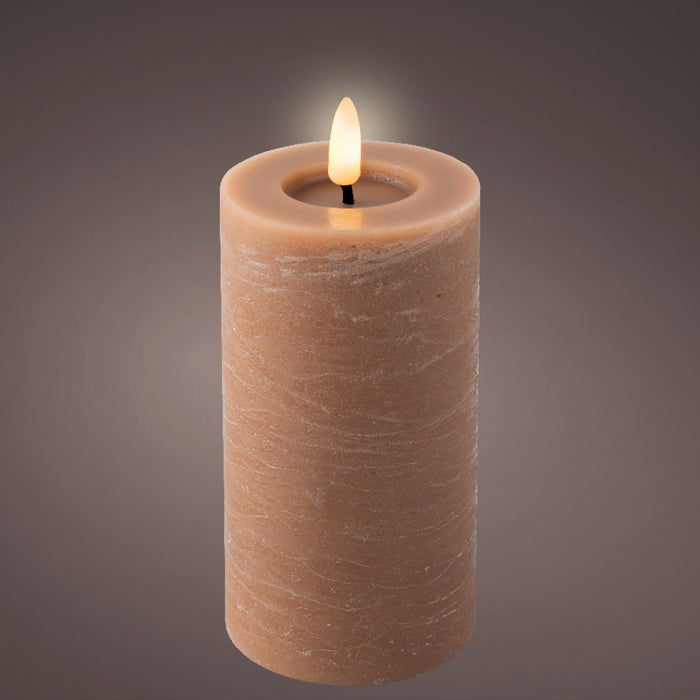 Kaemingk Led Wick Brown Candle Flat Top (15cm)