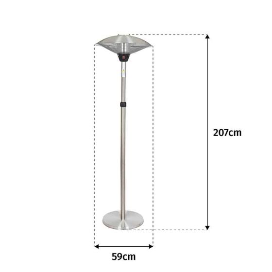 La Hacienda Adjustable Standing Heater Silver