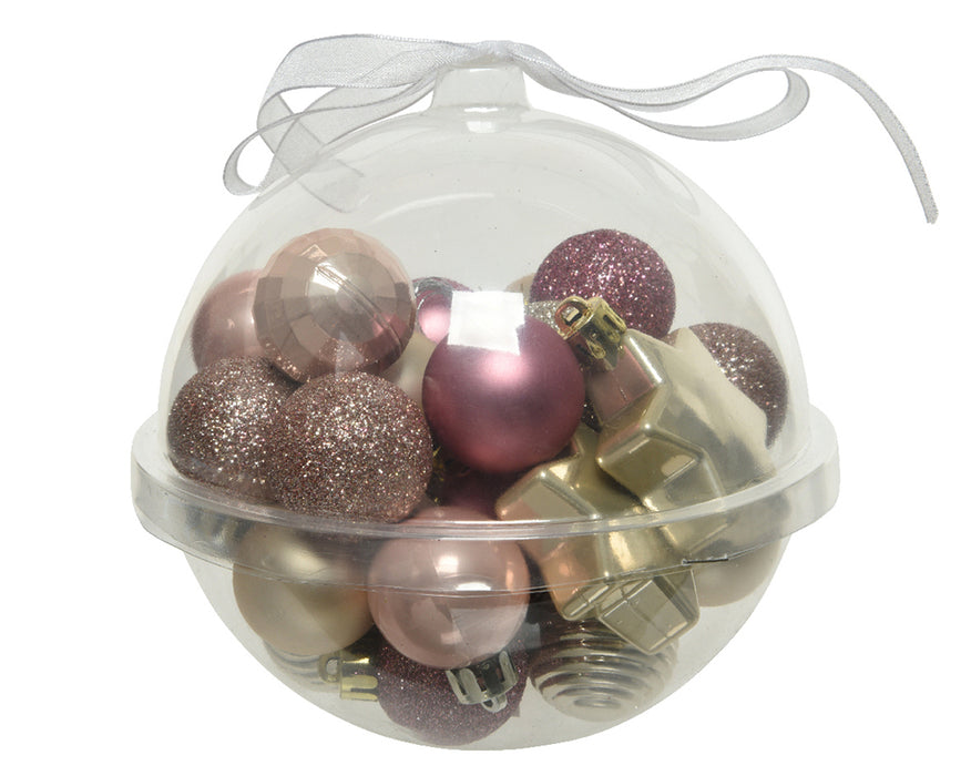 Kaemingk 30 Mini Shatterproof Baubles Pink Mix