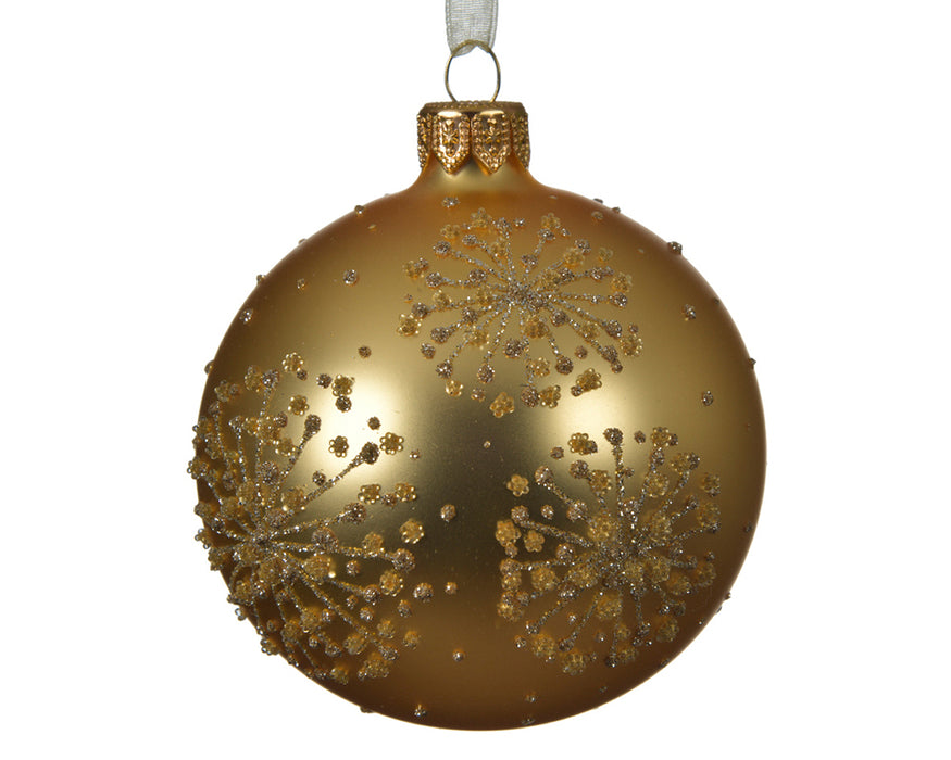 Kaemingk Glass Bauble Starburst Gold