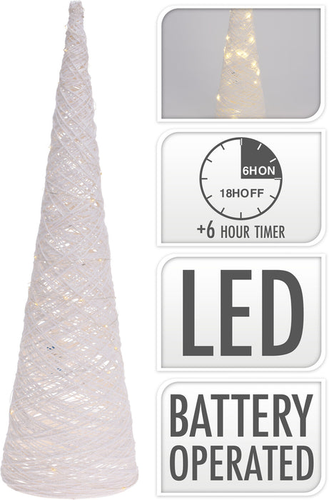 Koopman Cone 30 LED 60cm White Glitter