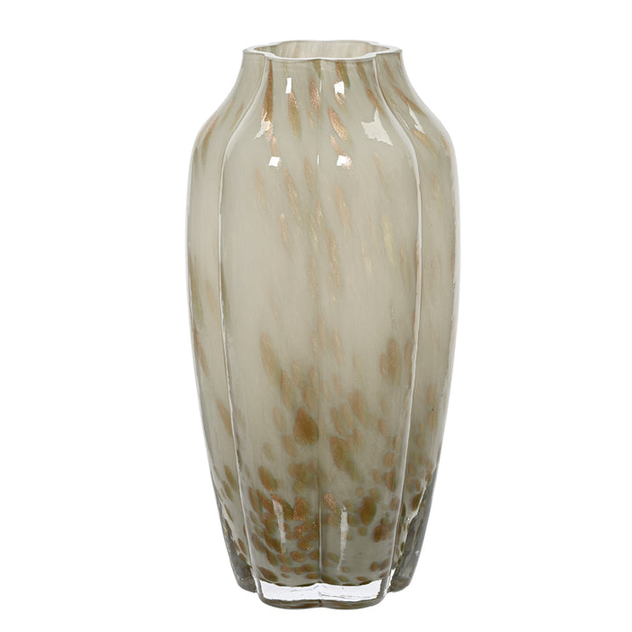 Kaemingk Tall Brown Patterned Vase Glass