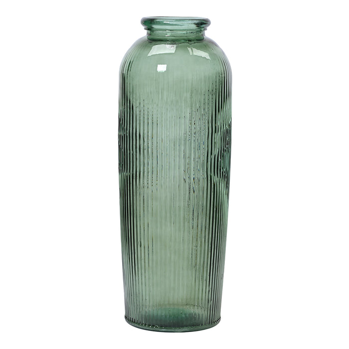 Kaemingk Dark Green Tall Glass Vase Recycled (70cm)