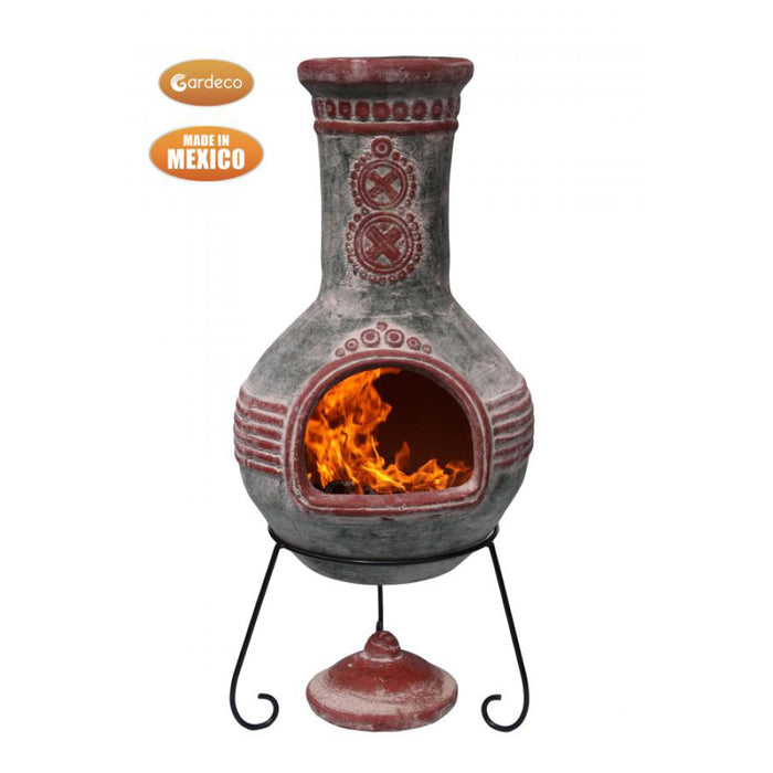 Gardeco Azteca X-Large Mexican Chimenea in green and red