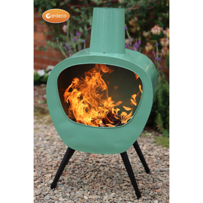 Gardeco Stella Chimenea, Mid-Century Retro Design, Lichen