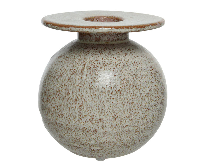 Kaemingk Round Stoneware Natural Speck Vase