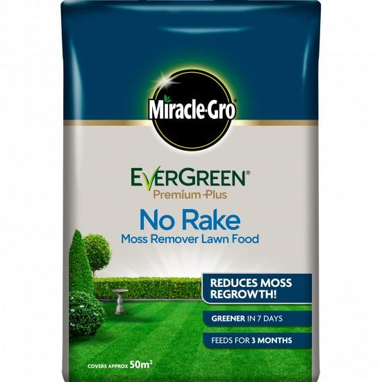 Miracle-Gro EverGreen Premium Plus No Rake Moss Remover Lawn Food 50m2