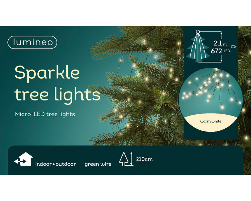 Kaemingk Micro Led Warm Green Tree Bunch Lights (210cm)