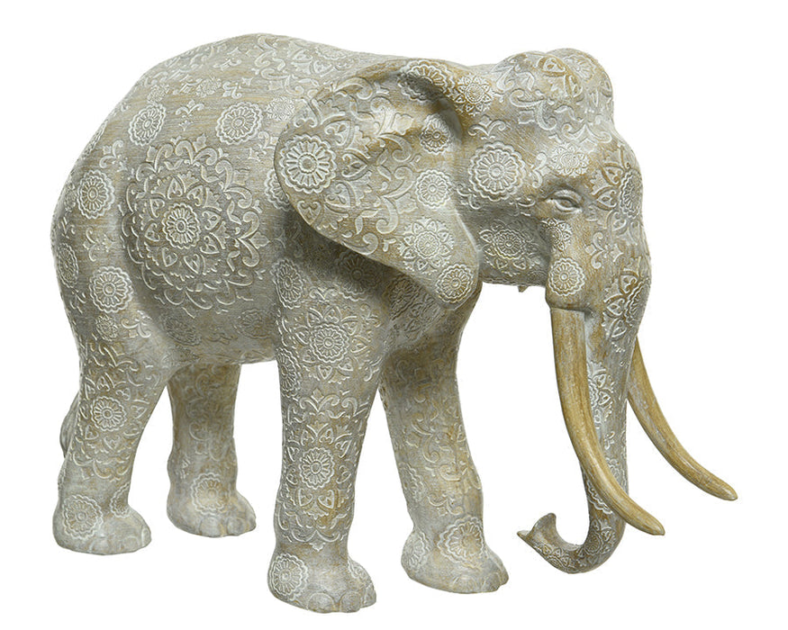 Kaemingk Elephant Polyresin Carving H25.8Cm
